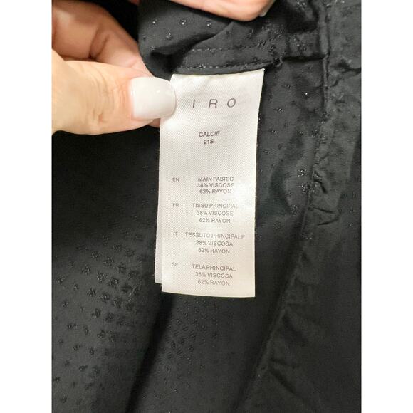 IRO Paris Calcie Day Sleeveless Jacquard Tiered Mini Dress Black Women 36 / US 4 - Picture 4 of 5